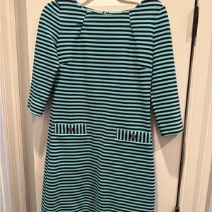 Lilly Pulitzer navy blue and teal Sheath Dress with Raglan Sleeves